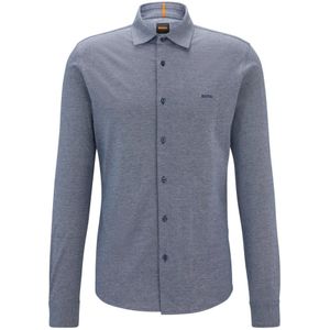 Hugo Boss, Overhemden, Heren, Blauw, 3Xl, Katoen, Modern Slim Fit Shirt met Logo Borduursel