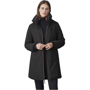 Junge, Mantels, Dames, Zwart, S, Polyester, Stijlvolle Parka Comfort Fit Zwart