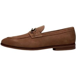 Poche Paris, Schoenen, Heren, Bruin, 45 EU, Leer, Bruin Leren Slip-On Zakelijke Schoenen