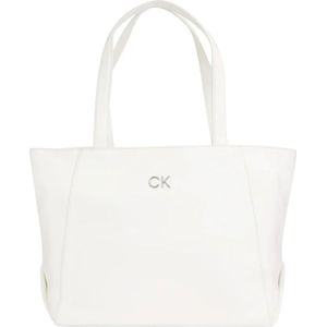 Calvin Klein, Tassen, Dames, Wit, ONE Size, Tote Bags