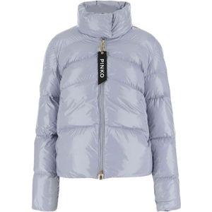 Pinko, Jassen, Dames, Blauw, S, Nylon, Gewatteerde Nylon Donsjas Lichtblauw