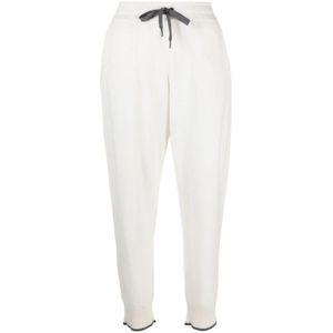 Brunello Cucinelli, Witte Cashmere Track Pants Wit, Dames, Maat:S