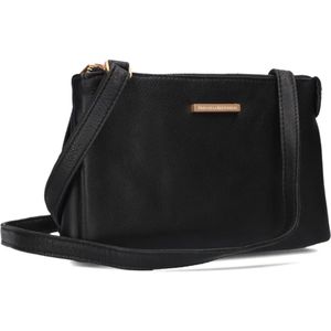 Fred De La Bretoniere, Tassen, Dames, Zwart, ONE Size, Leer, Zwarte leren crossbody tas