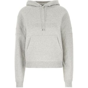 Saint Laurent, Sweatshirts & Hoodies, Dames, Grijs, S, Katoen, Stijlvolle Felpa Sweatshirt