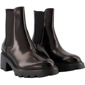 Tod's, Schoenen, Dames, Zwart, 40 EU, Leer, Leather boots