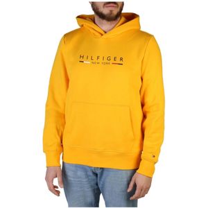 Tommy Hilfiger, Sweatshirts & Hoodies, Heren, Geel, S, Katoen, Heren Sweatshirt in effen kleur