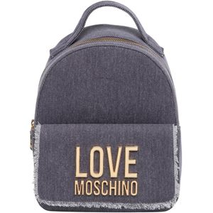 Love Moschino, Tassen, Dames, Paars, ONE Size, Katoen, Rugzak met Logo en Rits