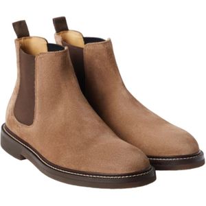 Brunello Cucinelli, Schoenen, Heren, Bruin, 41 EU, Suède, Leren bekleding Elastische banden Leren zool