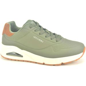 Skechers, Sport, Heren, Groen, 43 EU, Stijlvolle Kakki Cognac Runner air Z