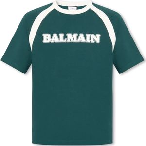Balmain, Tops, Heren, Groen, L, Katoen, T-Shirts