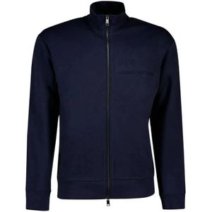 Armani Exchange, Sweatshirts & Hoodies, Heren, Blauw, L, Katoen, Navy Blazer Zip Sweater voor Heren