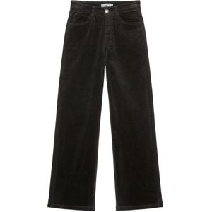 Marc O'Polo, Broeken, Dames, Zwart, W30 L30, Katoen, Wijde corduroy broek