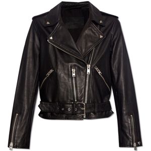 AllSaints, Balfern leren jas Zwart, Dames, Maat:M