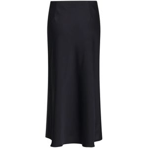 vera mont, Rokken, Dames, Zwart, L, Satijn, Elegante Satijnen Midi Rok