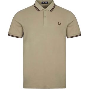 Fred Perry, Tops, Heren, Grijs, S, Katoen, Lange Mouw Twin Tipped Polo Shirt