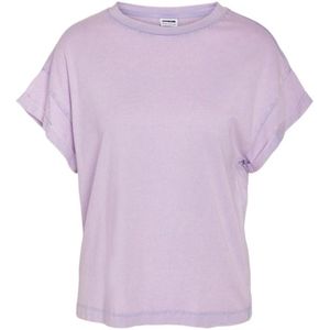 Noisy May, Tops, Dames, Paars, XS, Gewassen T-shirt Gaby Sweet Lavender