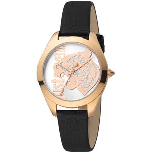 Just Cavalli, Accessoires, Dames, Geel, ONE Size, Rose Gold Quartz Watch with Leather Band