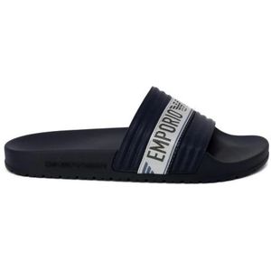 Emporio Armani, Schoenen, Heren, Blauw, 44 EU, Heren Slippers Lente/Zomer Collectie Xvps 06