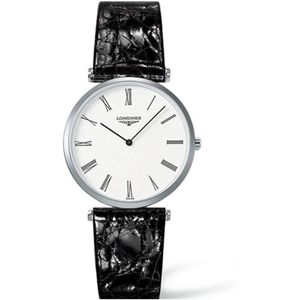 Longines, Quartz Witte Wijzerplaat Leren Band Wit, Dames, Maat:ONE Size