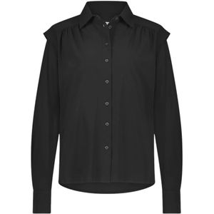 Jane Lushka, Blouses & Shirts, Dames, Zwart, M, Stijlvolle Zwarte Technische Jersey Blouse