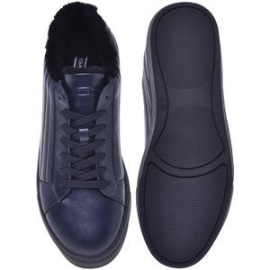 Baldinini, Schoenen, Heren, Blauw, 43 EU, Trainers in dark blue quilted leather and leather