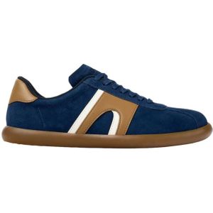 Camper, Schoenen, Heren, Blauw, 41 EU, Suède, Blauwe Casual Suède Sneakers met Rubberen Zool