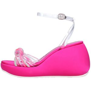 Casadei, Schoenen, Dames, Roze, 37 EU, Satijn, Sandalen Fuchsia