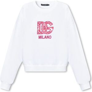 Dolce & Gabbana, Sweatshirts & Hoodies, Dames, Wit, S, Katoen, Oversized sweatshirt
