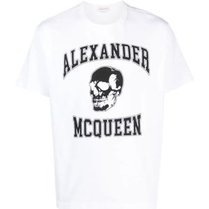 Alexander McQueen, Tops, Heren, Wit, M, Katoen, T-Shirts
