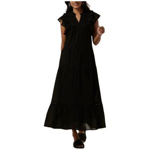 Neo Noir, Kleedjes, Dames, Zwart, XS, Elegante Zwarte Maxi Jurk