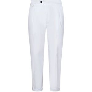 Low Brand, Witte Slim-Fit Stretchbroek Wit, Heren, Maat:W33