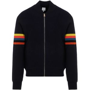 PS By Paul Smith, Jassen, Heren, Blauw, XL, Wol, Blauwe Wol Bomberjack Aw 24