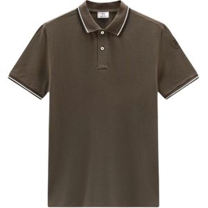 Woolrich, Monterey Katoenen Piqué Heren Polo Groen, Dames, Maat:L