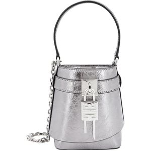 Givenchy, Grijze Leren Bucket Tas & Rugzak Grijs, Dames, Maat:ONE Size