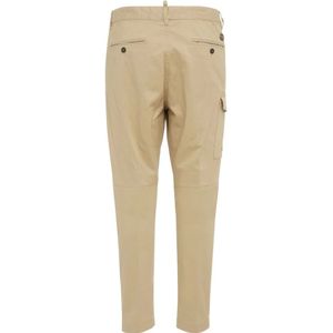 Dsquared2, Broeken, Heren, Beige, S, Katoen, Beige Katoenen Cargo Broek