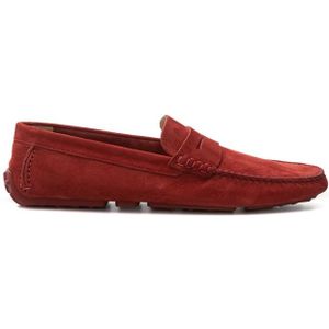 Bally, Bordeaux Suede Penny Loafer Rood, Heren, Maat:42 EU