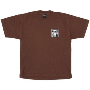 Obey, Tops, Heren, Bruin, S, Sepia Eyes Icon Streetwear T-shirt