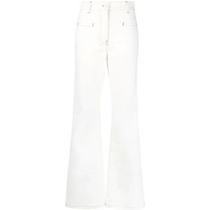 JW Anderson, Witte Wide Flare Jeans Wit, Dames, Maat:M