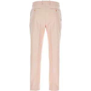 Alexander McQueen, Broeken, Heren, Roze, XL, Pastelroze Twill Broek