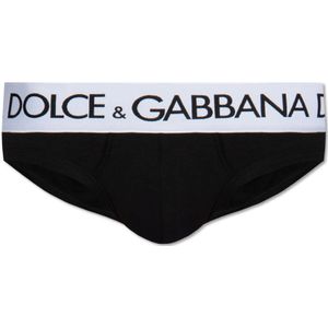 Dolce & Gabbana, Ondergoed, Heren, Zwart, S, Katoen, Onderbroeken met logo