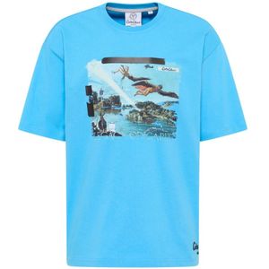 Carlo Colucci, Tops, Heren, Blauw, 2Xl, Icarus Oversize T-shirt