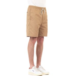 Department Five, Korte broeken, Heren, Bruin, M, Katoen, Korte Stretch Katoenen Shorts met Trekkoord