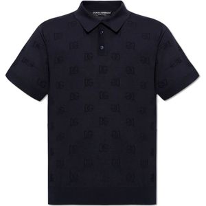 Dolce & Gabbana, Tops, Heren, Zwart, M, Polo shirt met logo