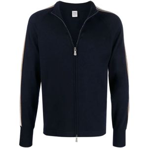 Eleventy, Sweatshirts & Hoodies, Heren, Blauw, L, Wol, Blauwe Casual Rits Sweater