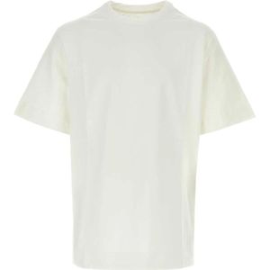 Jil Sander, Tops, Heren, Wit, M, Katoen, Oversized Wit Stretch Katoenen T-Shirt