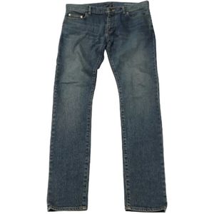 Saint Laurent Vintage, Pre-owned Cotton jeans Blauw, Dames, Maat:M