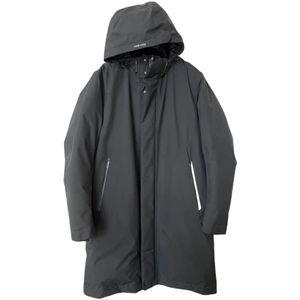 Herno, Mantels, Heren, Zwart, L, Zwarte Lange Dons Parka