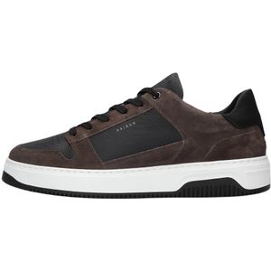 Nubikk, Schoenen, Heren, Bruin, 40 EU, Suède, Zwarte Leren Lage Sneakers