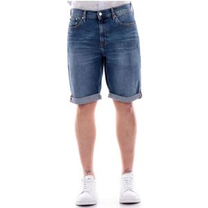 Calvin Klein Jeans, Korte broeken, Heren, Blauw, W33, Katoen, Heren Bermuda Shorts Lente/Zomer Collectie