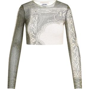 Jean Paul Gaultier, Tops, Dames, Veelkleurig, S, Tule, Multicolor Cartouche Crop Top